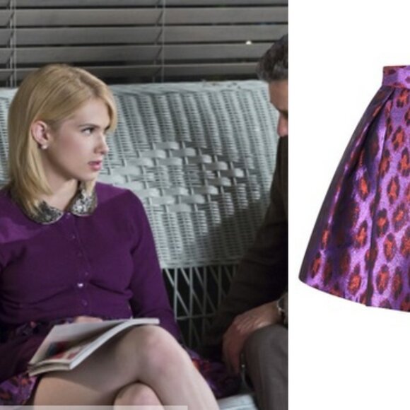 Disco Purple Lantern Skirt Metallic Leopard Size 6 - Picture 5 of 7